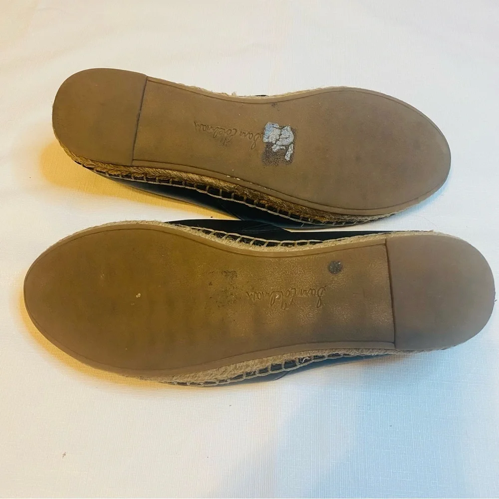 Sam Edelman Black Leather Espadrilles with Tan Accents